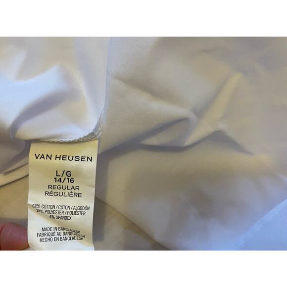 NWT Van Heusen White Button Up With Tie Boys L 14/16 White - Picture 5 of 5